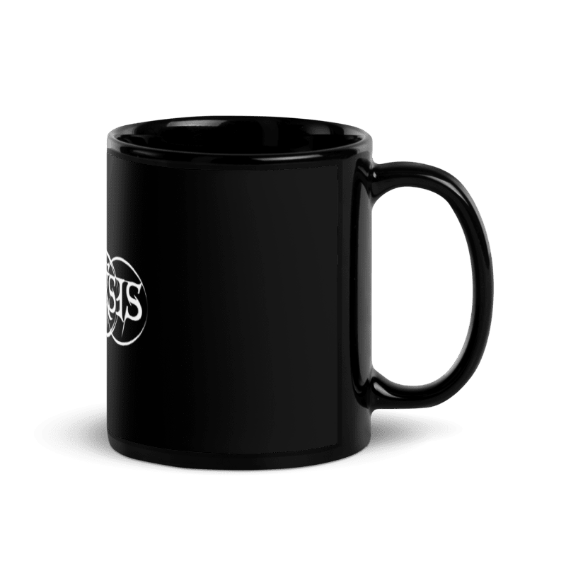 Taza negra de ceramica