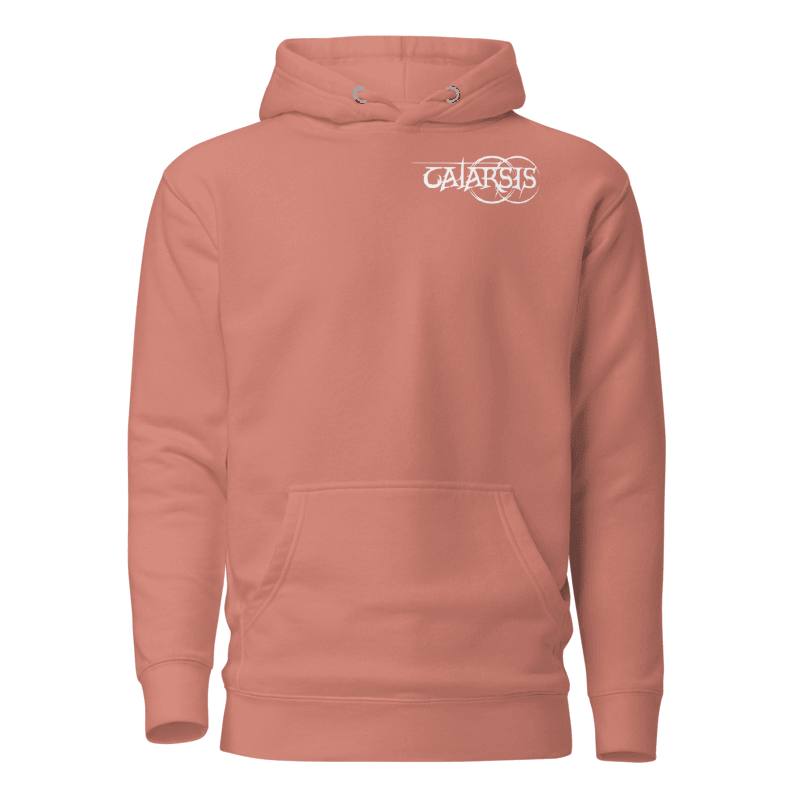 Sudadera con capucha color rojo pastel